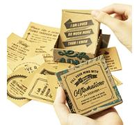 Navy Peony Affirmations for Everyday Encouragement Cards - 47 Positive Thinking Notes, Eco-Friendly, Palm-Sized Box | Unique Empowerment Gift for Women