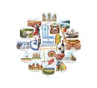 Navy Peony Alluring Argentina Statement Stickers - Hand-Illustrated Watercolour, Glossy, Waterproof - for Suitcases, Laptops, Water Bottles (28-Piece Set)