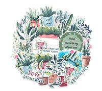 Navy Peony Calming House Plant Stickers (25 Pack) - Durable, Cute, Waterproof and Durable | Indoor Botanical Decals for Craft, Journal, Scrapbook