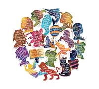 Navy Peony Famous Book Quotes Stickers (20pcs) - Author Stickers for Readers