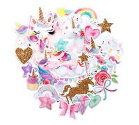 Navy Peony Magical Rainbow Unicorn Stickers (34 Pieces) - Waterproof, Cute, Child-Proof | Cute Girl Stickers for Bikes, Helmets, Scrapbooks