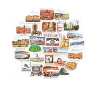 Navy Peony Majestic Utah State Travel Stickers (28pcs) - Salt Lake City, Beehive State, America-Themed Stickers for Scrapbooking, Journals