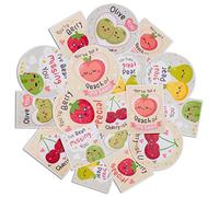 Navy Peony Silly Berry Fruit Sticker Set (18-Pack) - Waterproof, Durable, Love Themed | Square, Vertical Stickers for Planners | Big, Round Decals for Laptops, Water Bottles