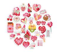 Navy Peony Valentine's Gnome Stickers (30pcs) - Love-Filled, Heartfelt, Pink & Red Decals for Greeting Cards, Laptops, Phone Cases, Tumblers