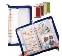 Navy Peony Wander Keeper Slim Stationery Binder (Atacama Midnight) - True A5 Slim Sleeves, Curated Travel Colours, Portable Zipped Organiser - for Stickers, Photo Cards
