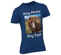 Navy Personalised T Shirt Upload Your Photo and Text - SML - XXL Same Day Free Dispatch - Custom Photo T-Shirt - Birthday Gift