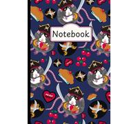 Navy Pie-Rat Pirate Lined Notebook : A Cute Pirate, Rats,Pies &Cherries Themed Journal: Perfect for Notes, Little Memories & Everyday Writing