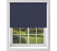 Navy Plain Dim Out Fabric Roller Blind Made To Measure Maximum of 90cm Width All Fitting Included Easy FIt Child Safe