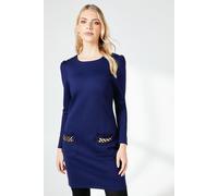Navy Pocket Detail Ponte Shift Dress Principles Navy 18
