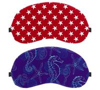 Navy Purple Sea Horse Shells Conch Pattern 2-Pack Light-Blocking Soft Breathable Eye Masks Sleep Mask Eye Patch
