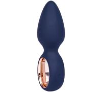 navy/rose gold Sapphire Stud Luxe Rechargeable 11-Speed Vibrating Butt Plug