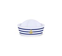 Navy Sailor Captain Hat,Classic Blue & White Costume Caps Accessory Hats for Themed Parties Marine Costumes Yachting Nautical Events Fun Dress-up and Themed,for Adults Kids Cosplay Pirate Captains