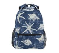 Navy Seashore Nautical Coastal Daypack Causal Rucksack Anti Theft School Bags For Work Women Treeking 29X40Cm