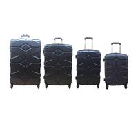 (Navy , Set of 4) Hampton & Stewart Hard Shell Extra Large Suitcase