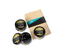Navy Shoe Polish Delicate Cream Set in Navy, Transparent and Black, 3 x 50 ml with Cotton Cloth - Shoe Care for Smooth and Synthetic Leather - Kaps