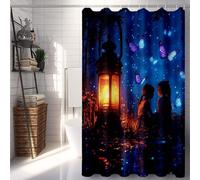 Navy Shower Curtains for Bathroom, Shower Curtain Butterfly Bathroom Curtains with 12 Hooks, Waterproof Bath Curtain Machine Washable Fabric for Bath Tub, Home Accessories, Gifts 90x200cm -lsy25073Z