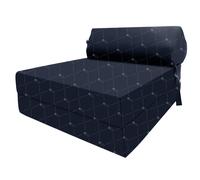 (Navy) Single Portable Fold Out Z Bed Sofa Guest Futon