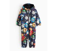 Navy Space Print Fleece Lined Puddlesuit 3-4 years