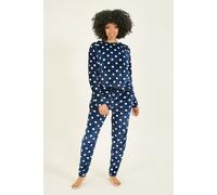 Navy Spot Super Soft Fleece Pyjamas Yumi Navy 14