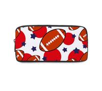 Navy Stars Footballs School Pencil Case for Boys with Zip Up Pencil Cases for School Pen Case Accessories Boys Secondary High College Sixth Form Stationery Gifts Women Men