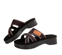 Navy Strappy Sandals Wide Fit Really Comfy Sandals Thick Bottom Slope And Fashion Outside Wearing Open Toed Square Head Cold Drags Women's Shoes Korean Ladies Sandal Wide Fitting Shoes (Grey, 4.5)