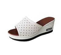 Navy Strappy Sandals Womens Summer Sandals Flat Women's Spring/Summer Mouth Slope Heel Casual Large Size Straight Line Slippers Beach Women'S Slip On For Women Uk (WH2, 4)
