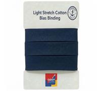 Navy Stretch Cotton Bias Binding Tape for Sewing, 30mm x 3m