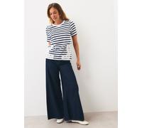Navy Stripe Lace Detail T-Shirt 18