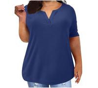 Navy Summer Tops for Women UK Plus Size Oversized T Shirts Short Sleeve Tunic Tops Basic Tshirts Baggy Tee V Neck T Shirts Long Tshirts Casual Loose Blouses for Office Work Gym Yoga Beach