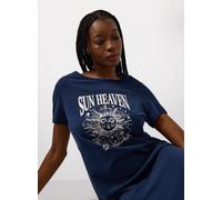 Navy Sun Heaven Longline Sleep Tee M