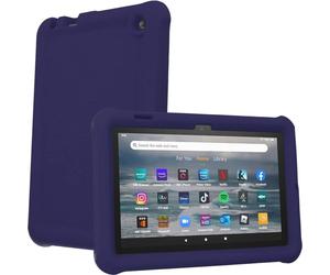 (NAVY) TECHGEAR Bumper Case fits All-New Amazon Fire 7" (2022 Release / 12th Generation) Shockproof Soft Silicone Protective Easy Grip Case + Protector