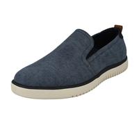 (Navy, UK 10) Mens Hush Puppies Lightweight Canvas Shoes Danny Slip On