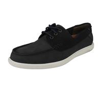 (Navy, UK 12) Mens Clarks Relaxed Style Lace Up Deck Shoes Bratton Boat - G Fit