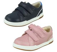 (Navy, UK 4.5 Infant) Childrens Clarks Casual Trainers Fawn Solo