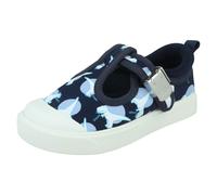 (Navy, UK 5 Infant) Boys Clarks Casual T-Bar Shoes City Dance - F Fit