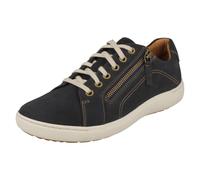 (Navy, UK 5) Ladies Clarks Casual Lace Up Trainers - Nalle Lace - E Fit
