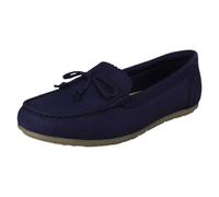 (Navy, UK 5) Ladies Clarks Slip On Moccasins Elliotte Sail - E Fit