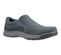 (Navy, UK 7) Hush Puppies Jasper Mens Leather Slip On Casual Shoes