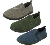 Padders Huntsman Low-Top Wide Fitting Memory Foam Slippers (8, Navy, numeric_8)