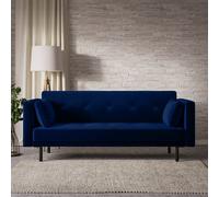 Navy Velvet Click Clack Sofa Bed - Seats 3 - Rory