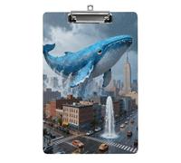 Navy Whale Skyjump Clipboard,Decorative Clip Board Acrylic Clipboards with Low Profile Metal Clip for Office,Teachers,Standard Letter Size 8.5x12.5