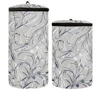 Navy White Floral Leaf Shoe Bag for Washing Machine Sneaker Washing Machine Bag 2 Pcs Sneaker Laundry Bag for Washing Machine Shoe Cleaning Bag, Navy White Floral Leaf, One Size, Claasic