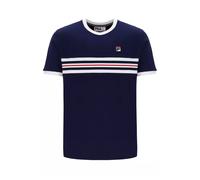 (NAVY/WHITE/RED, SMALL) Fila Men's Cotton Crew Neck Classic Ringer T-Shirt