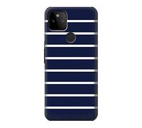 Navy White Striped Case Cover For Google Pixel 5A 5G