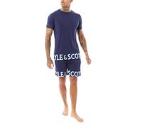 (Navy, XL) Lyle & Scott Mens Lounge Set T-Shirt Shorts Loungewear