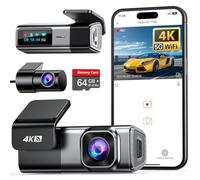 Navycrest 4K Dash Cam Front and Rear with 64GB Card, Built-in 5G WiFi, Dash Camera for Cars 4K Front and 1080P Rear, Dashcams for Cars Loop Recording, Gravity Sensor, 24Hours Parking Mode