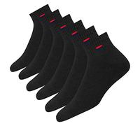 NAVYSPORT 6 Pairs Socks Women's 4-7 Men's Trainer Running Cotton High Ankle Quarter Socks, Pack of 6 (Shoe Size: 5-8, Black)