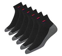 NAVYSPORT 6 Pairs Socks Women's 4-7 Men's Trainer Running Cotton High Ankle Quarter Socks, Pack of 6 (Shoe Size: 5-8, Black/Grey)