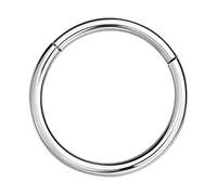 NAVZA Non-Surgical Steel Nose Rings- Nose Hinged Hoops for Men and Women - Body Piercing Jewelry Earrings Lip Rings 6mm 8mm