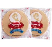 Nawab Gold Madras Poppadoms - 2 x 250gm | Authentic Indian Pappadoms, Crispy & Light, Perfect for Curry, Starters & Dipping (2 Packs)